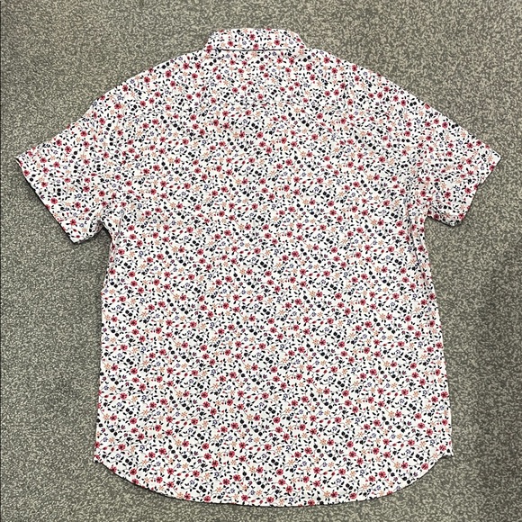 Denim & Flower Men's Floral Button Down Shirt - White and Red - Picture 4 of 4